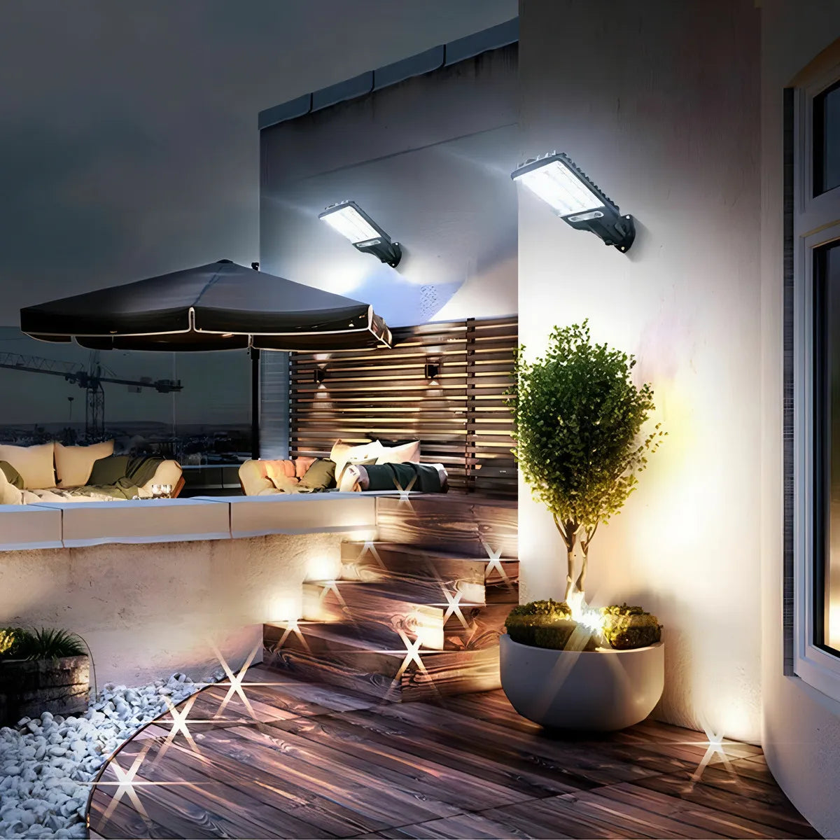 Lámpara Solar LED con Sensor de Movimiento